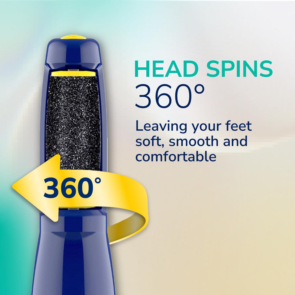 Dr. Scholl's Callus Remover Electronic Foot File, Electric Hard Skin Removal for Feet, Effortless Soft Smooth Skin in Minutes, Perfect for Travel, for Women & Men, AAA Batteries Included