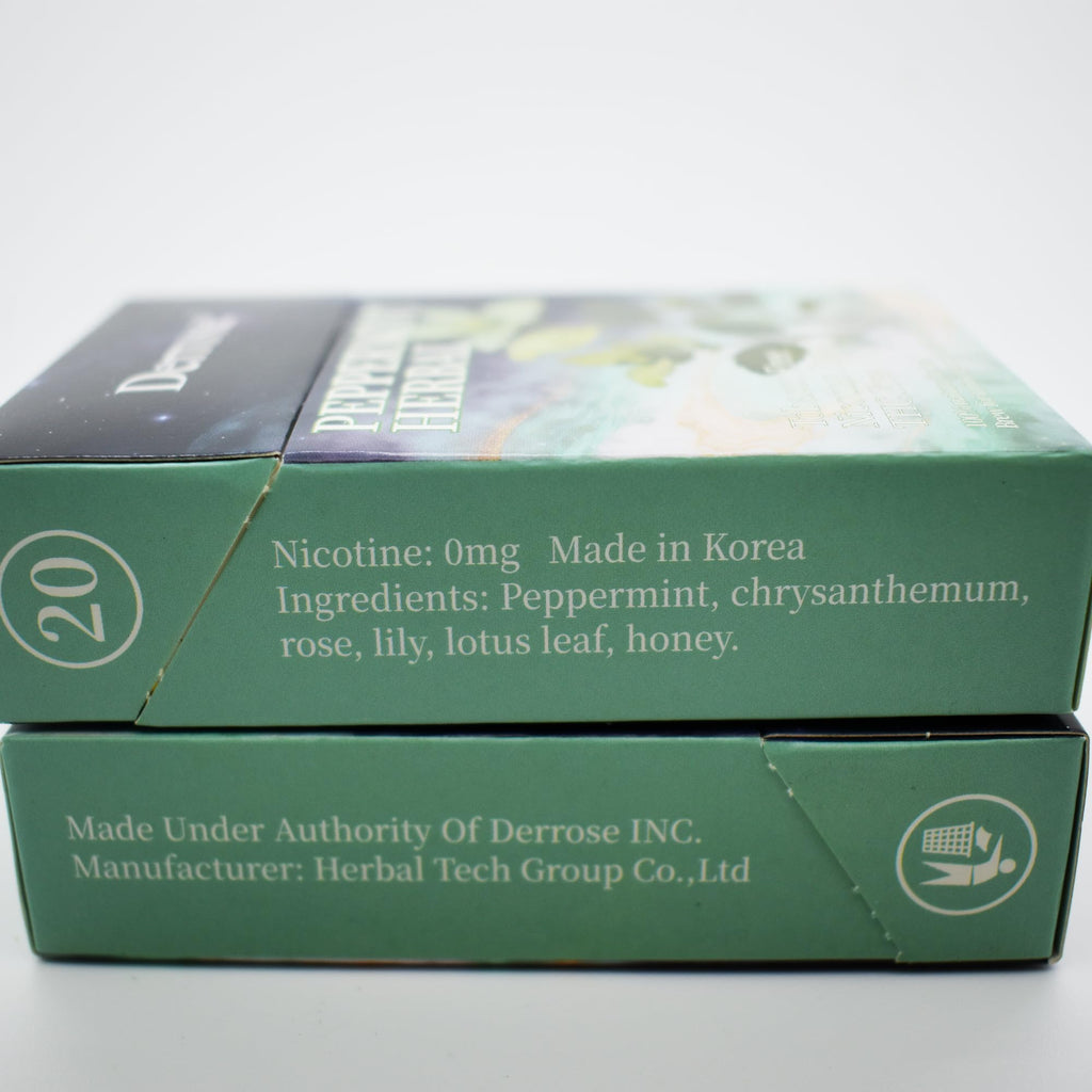 Derrose® Peppermint Herbal Cigarettes, Nicotine & Tobacco Free Smokeless Inhalers to Help Quit Smoking, 2 Packs (40 Sticks Total)
