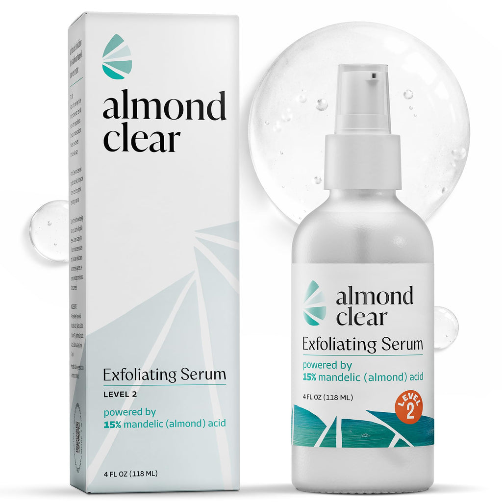 Almond Clear Mandelic Acid Level 2 Serum – Extra Strength Treatment for Body Acne, Folliculitis, and Ingrown Hairs – Buttocks Clearing Dark Spot Remover – 1 Fl Oz