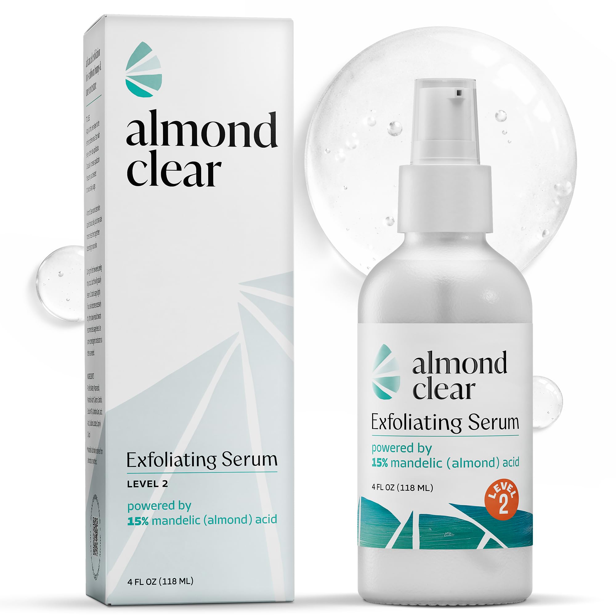 Almond Clear Mandelic Acid Level 2 Serum – Extra Strength Treatment for Body Acne, Folliculitis, and Ingrown Hairs – Buttocks Clearing Dark Spot Remover – 1 Fl Oz