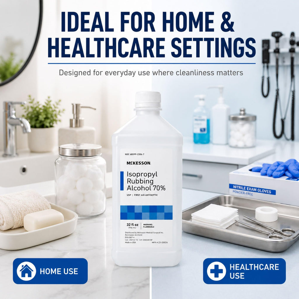 McKesson Isopropyl Rubbing Alcohol 70% USP First Aid, 32 oz, 2 ct