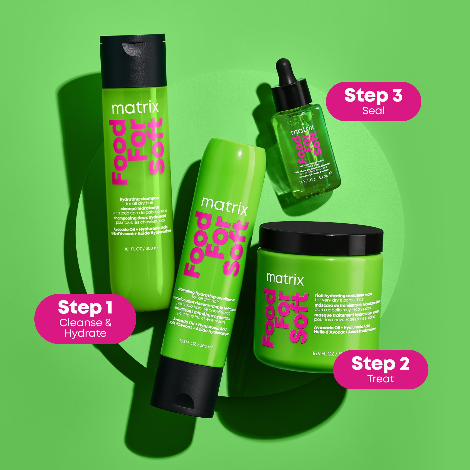 MATRIX Food For Soft Conditioner – For Dry & Brittle Hair | Vegan, infused with avocado oil and hyaluronic acid, moisturizes, softens, and smooths damaged strands