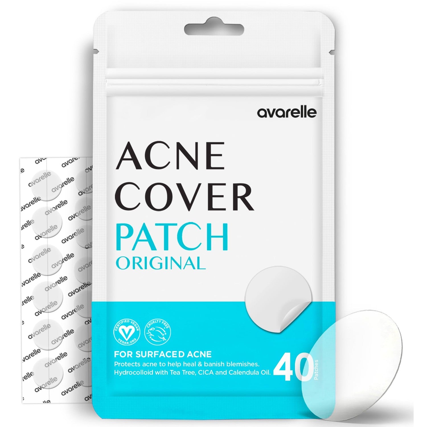 Buy now AVARELLE Acne Cover Patches, Eligible Hydrocolloid Pimple Patches for Face with Tea Tree Oil, Korean Skincare Zit Patches for Face | HSA Store Eligible Items | Vegan, Cruelty-free at indiglob india