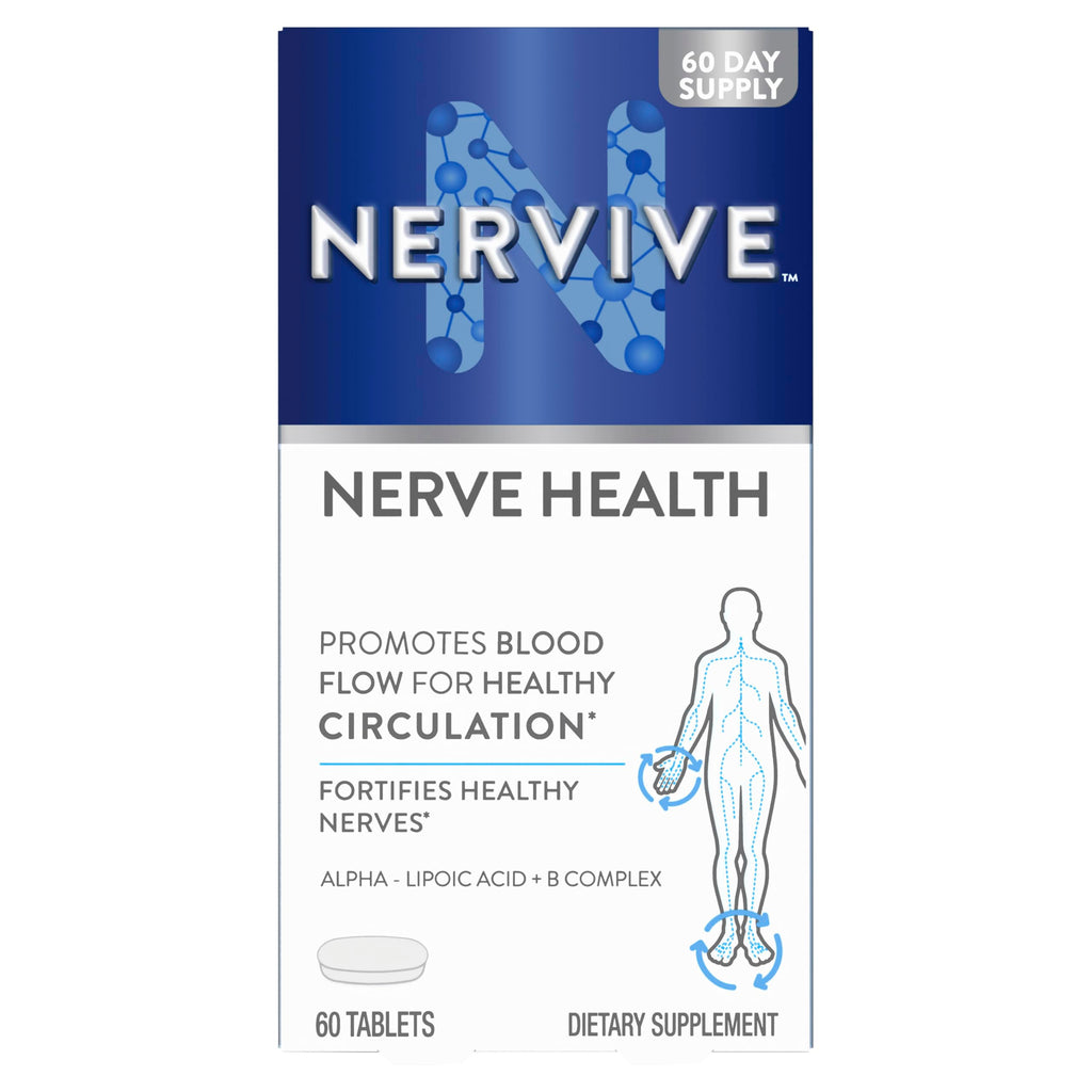 Nervive Nerve Health, Alpha Lipoic Acid, Fortify Nerve Health, Healthy Nerve Function, Healthy Blood Circulation, Supplement, Tablet, 30 Tablets