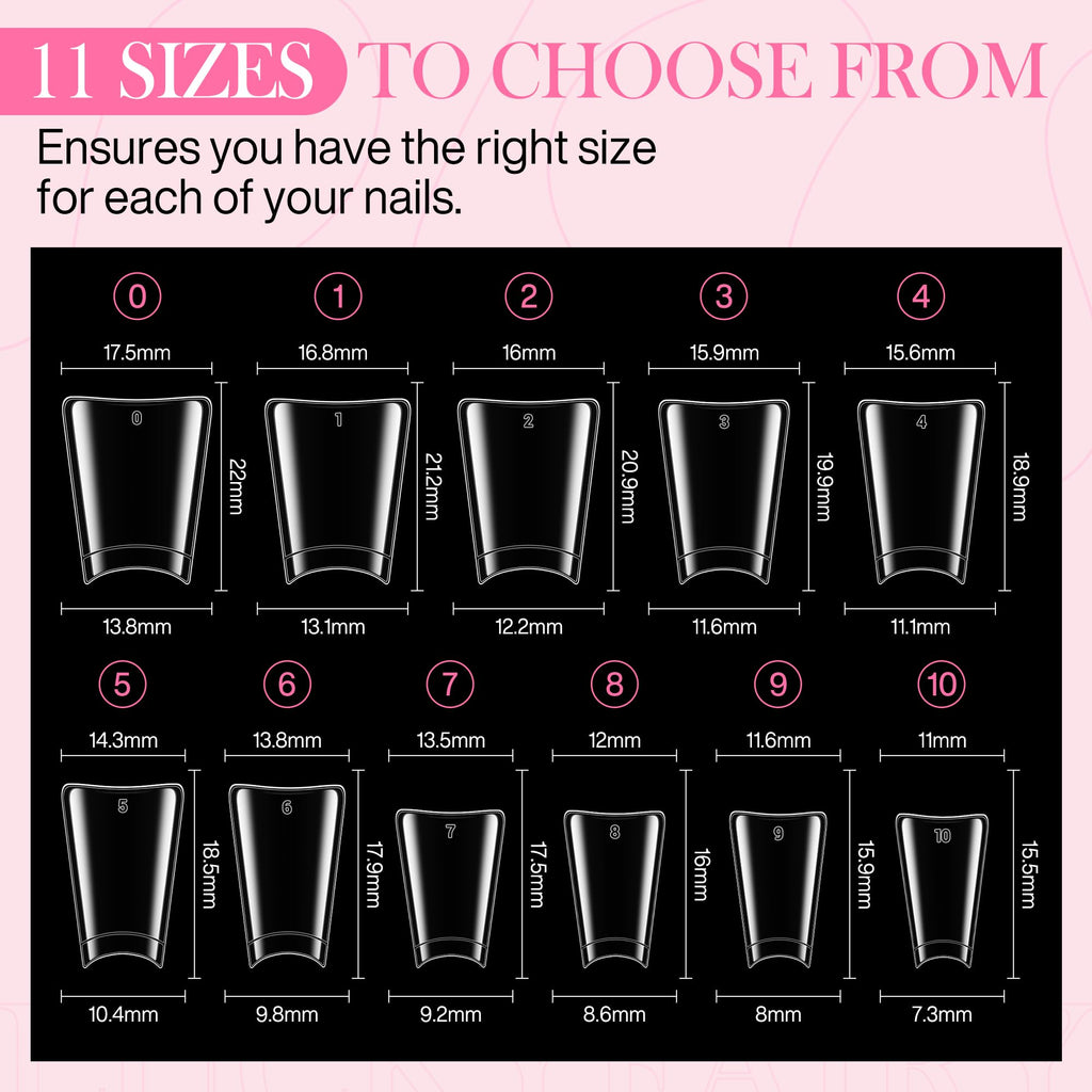Luckyfairy Half Cover Duck Nail Tips 504 Pcs Duck Press on Nails Clear Soft Gel Short Duck Nail Tips 11 Sizes Wide French False Nails for Acrylic Nails Professional for Y2K Art Salon