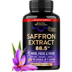 Saffron Supplements - Saffron Extract 88.5mg - Mood & Vision - 180 Capsules | Pure Saffron - Energy Support & Eye Health for Women & Men - Lab Tested - NonGMO Vegan Pills - 180-Day Supply