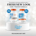 Buy now Doctor's Best L-Tryptophan , Helps Sleep, Healthy Mood & Behavior, Non-GMO, Vegan, Gluten & Soy Free, Veggie Caps, Promotes Normal, Healthy Restful Sleep, 90 Count at indiglob india