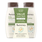 Aveeno Daily Moisturizing Body Wash, Prebiotic Oat, Dry Skin, 18 fl oz x 2