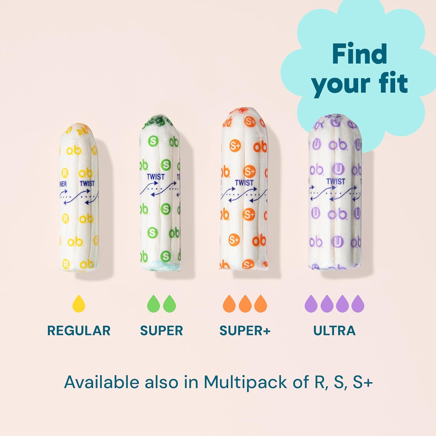 Buy now o.b. Tampons No Applicator, Fragrance-Free - 40ct | Applicator-Free Tampons Super Plus, Feminine Care, ob Tampon Super Plus, Period Products at indiglob india