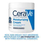 CeraVe Moisturizing Cream, Face Moisturizer & Body Cream, Skin care, 19oz | Hyaluronic Acid For Instant Hydration, Skin Barrier Repair, Ceramide Moisturizer, Fragrance Free, Non-Comedogenic, Daily Use