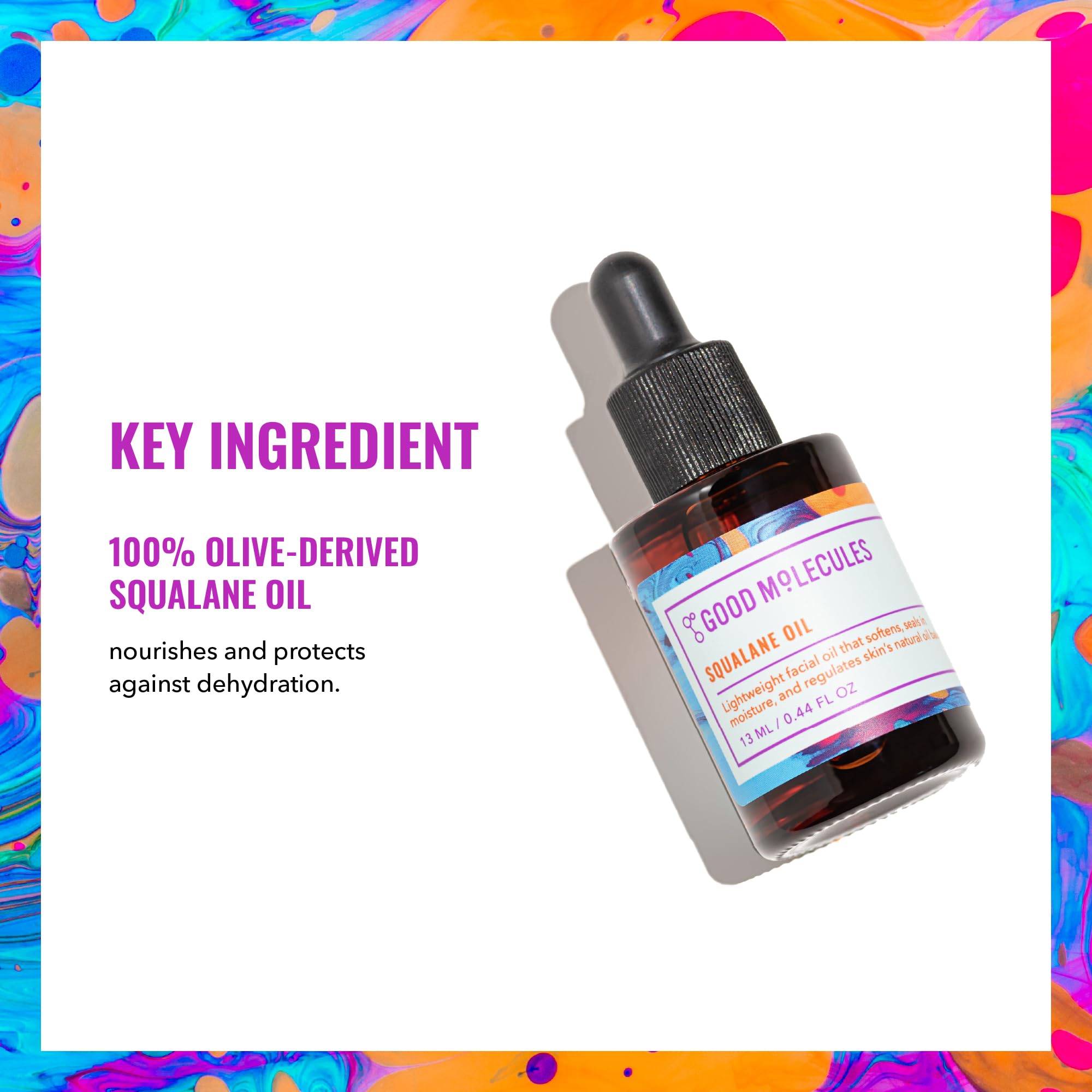 Good Molecules Squalane Oil for Face, Lightweight Facial Oil, 13 ml | Lightweight facial oil that softens and moisturizes skin. Suitable for all skin types.