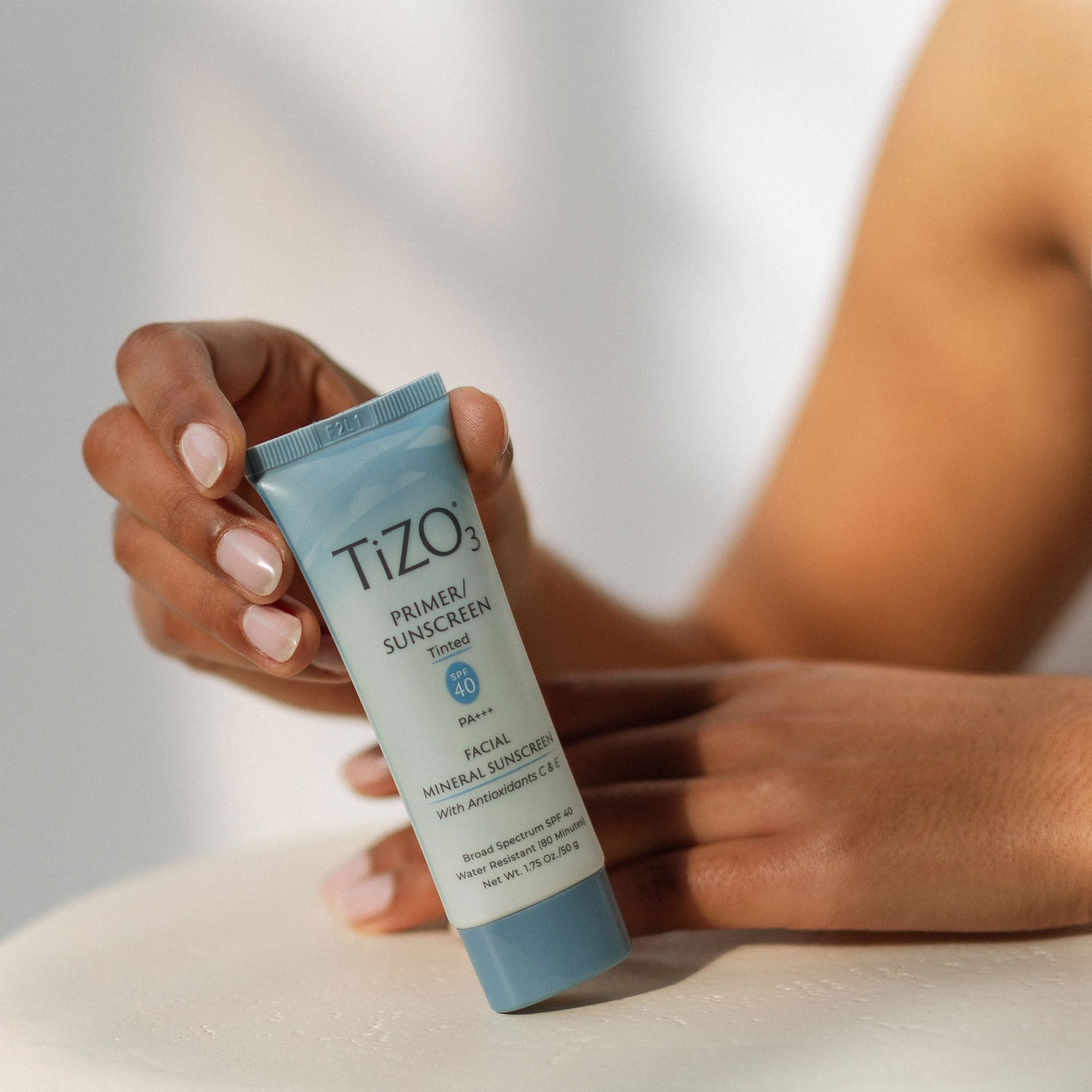 Buy now TiZO3 Facial Mineral Sunscreen and Primer, Tinted Broad Spectrum SPF 40 with Antioxidants, Sheer matte finish, Fragrance-Free, Oil-Free, Dermatologist-recommended, PA+++ 1.75 oz at indiglob india