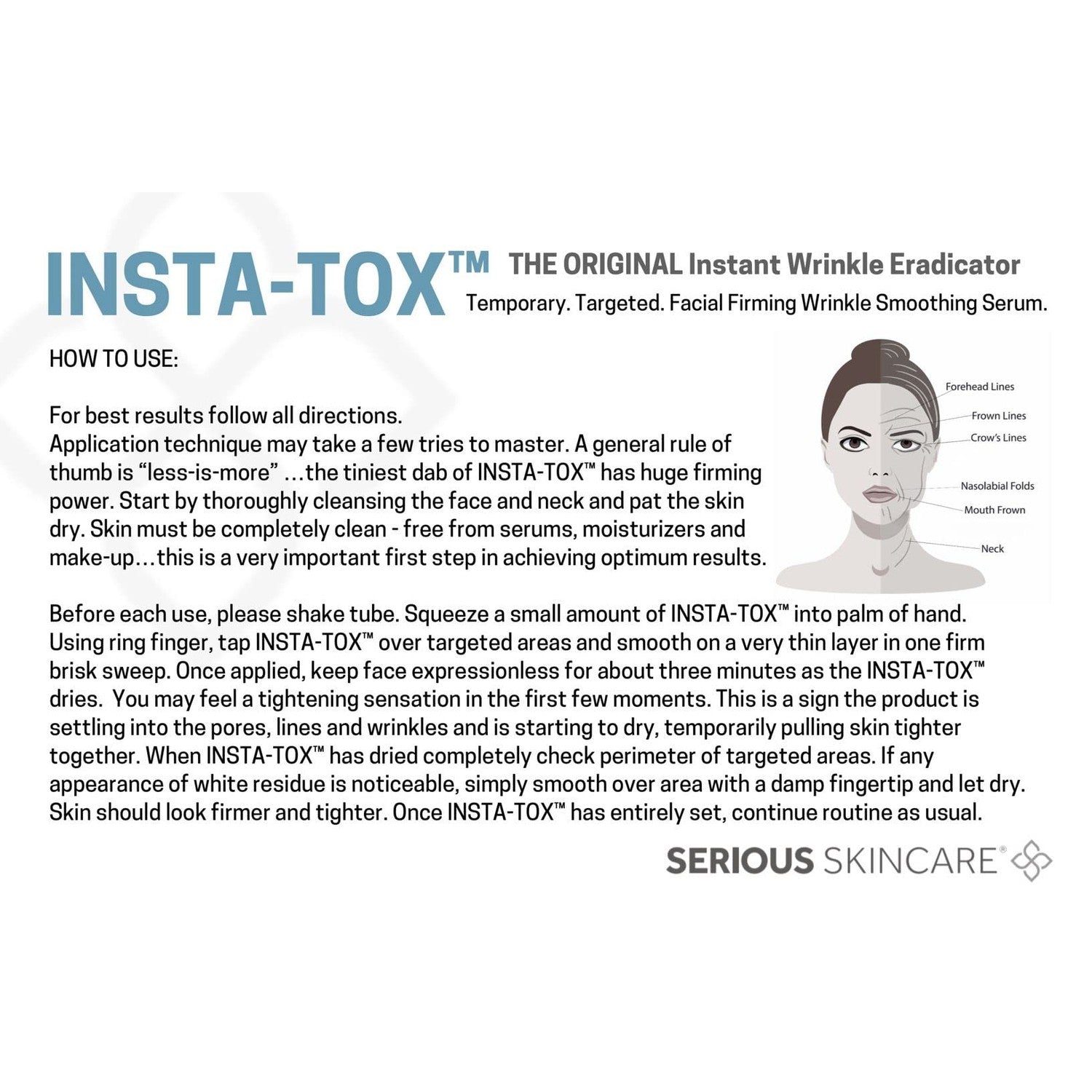 Buy now Serious Skincare INSTA-TOX Instant Wrinkle Smoothing Serum - Facial Filler Improves Appearance of Lines, Pores & Deep Wrinkles - Temporary Skin Tightener - Face Firming - .75 Fl Oz (2Pack) at indiglob india