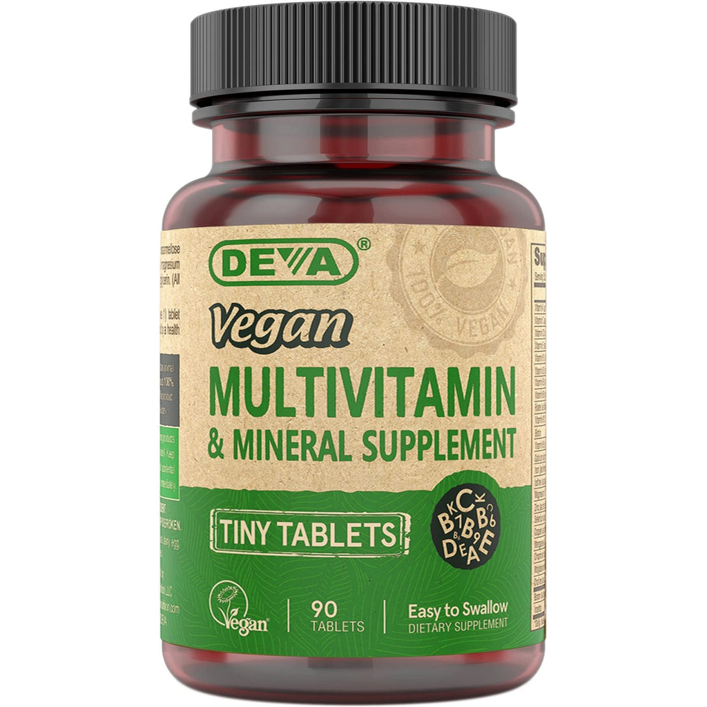 Deva Vegan Multivitamin & Mineral Supplement, Tiny Tablets, Easy to Swallow, 90 Tablets