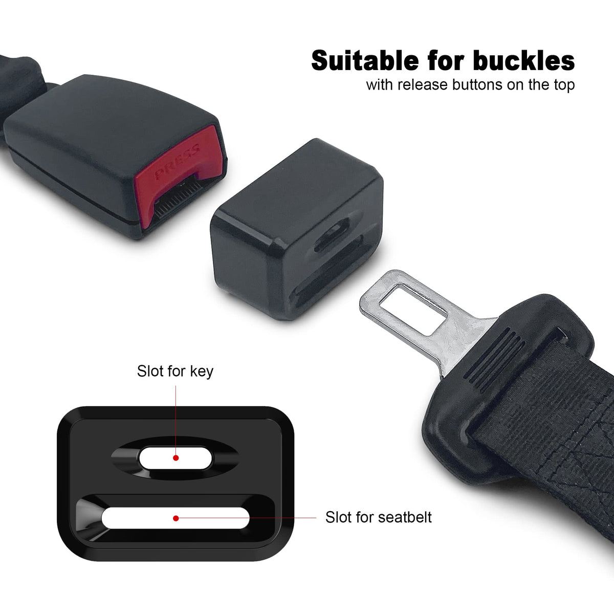 2Pack Car Seat Belt Lock Cover - Prevent Kids or Special Groups from Unbuckle Seat Belts (Universal Fit)