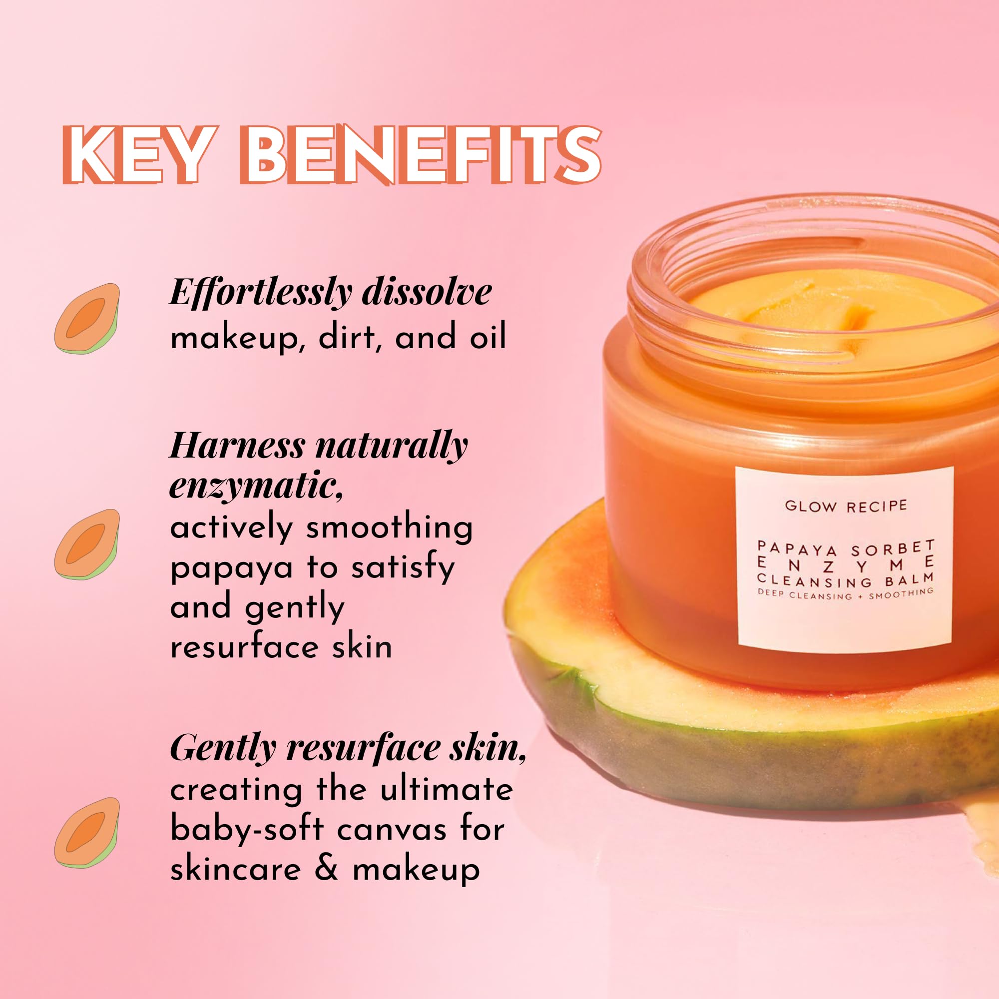 Buy now Glow Recipe Papaya Enzyme Cleansing Balm Makeup Remover - Gentle Exfoliator, Makeup Melting Balm & Face Cleanser for Women - Exfoliating Face Wash to Even Skin Tone & Lock-in Facial Hydration (3.38oz) at indiglob india