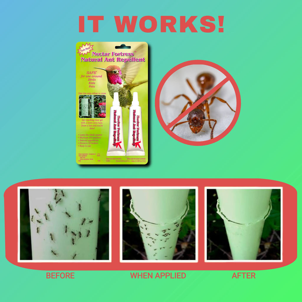 Nectar Fortress Natural Ant Repellent, Clear Gel Ant Guard, Twin Pack