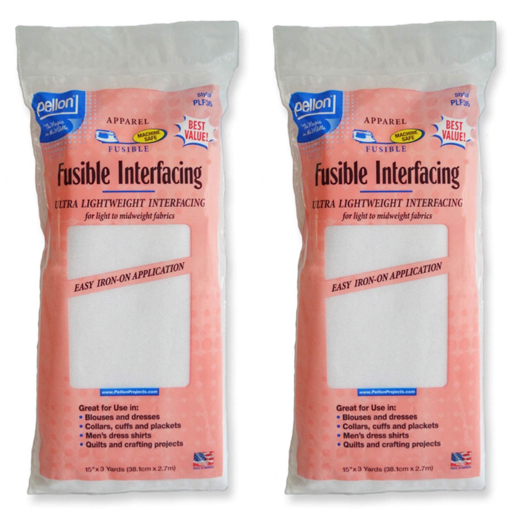 Pellon 15 inches x 3 yards White Fusible Interfacing, 2 Pack