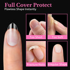 Premium imported soft gel almond nail tips in medium size, 600 pieces for flawless nail shapes and full cover protection.