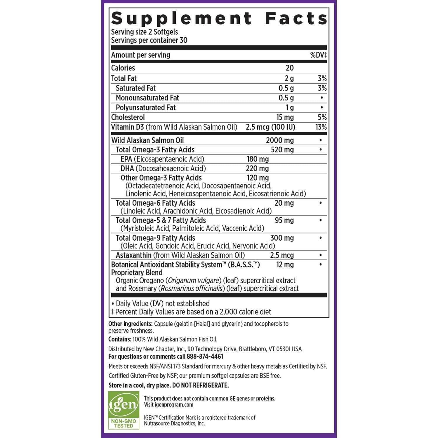 Buy now New Chapter Wholemega Fish Oil Supplement - 2000mg per Serving, Clinically Proven Wild Alaskan Salmon Oil with Omega-3 + Vitamin D3 + Astaxanthin, 60 Softgels at indiglob india