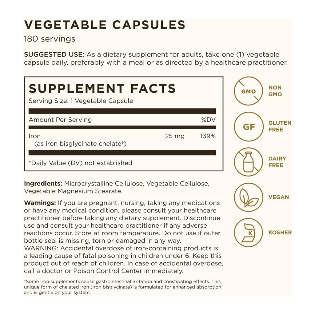 Buy now Solgar Gentle Iron, 180 Vegetable Capsules - Ideal for Sensitive Stomachs - Non-Constipating - Red Blood Cell Supplement - Non GMO, Vegan, Gluten-Free, Dairy Free, Kosher - 180 Servings at indiglob india