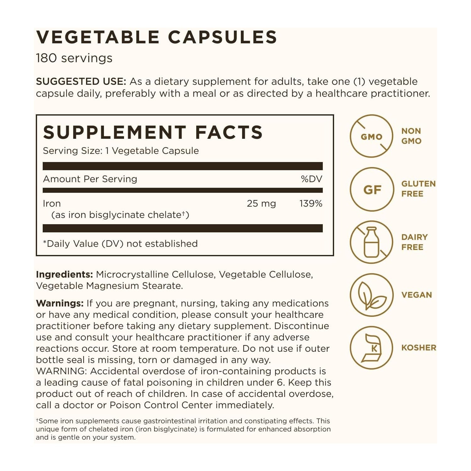Buy now Solgar Gentle Iron, 180 Vegetable Capsules - Ideal for Sensitive Stomachs - Non-Constipating - Red Blood Cell Supplement - Non GMO, Vegan, Gluten-Free, Dairy Free, Kosher - 180 Servings at indiglob india