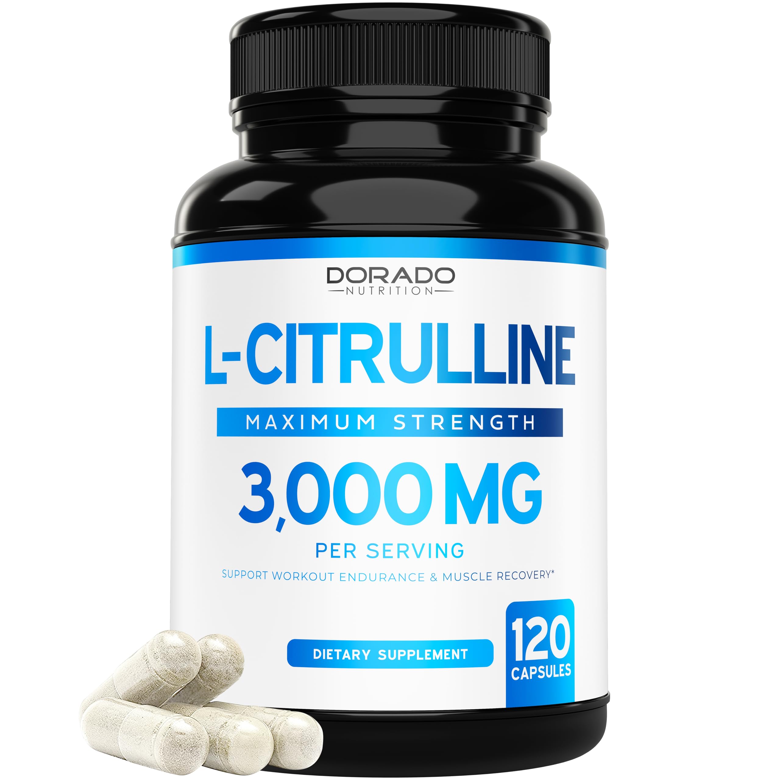 L Citrulline 3000mg Supplement (240 Capsules) Support L Arginine & Nitric Oxide Pills - L-Citrulline For Men & Women - Muscle Recovery & Pump Supplement - 3rd Party Tested, Vegan, Non-GMO - USA Made