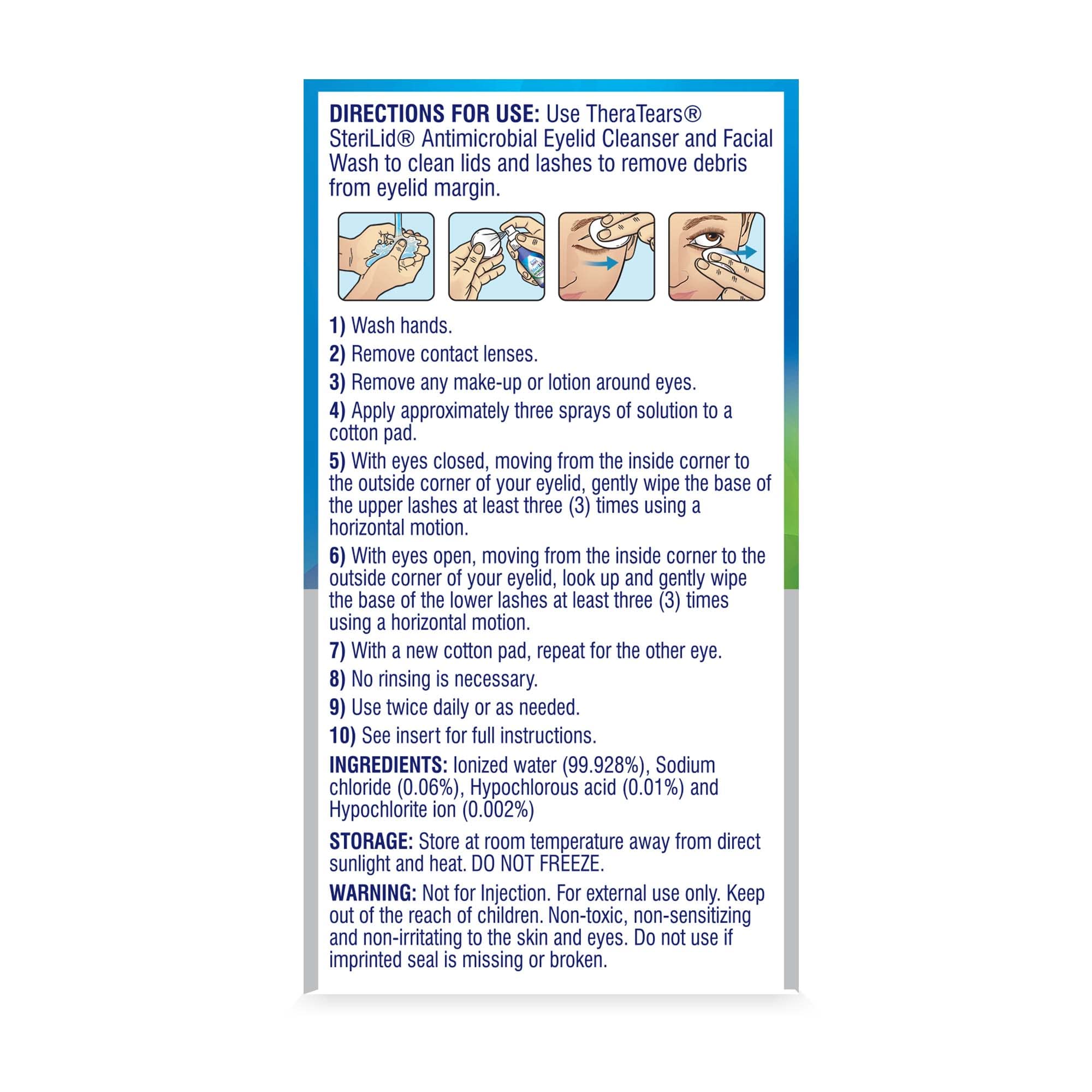 TheraTears SteriLid Antimicrobial Eyelid Cleanser and Face Wash, 2 Fl Oz | Mild & Convenient, Eye Care for Dry & Irritated Eyes, Gentle on Eyelids