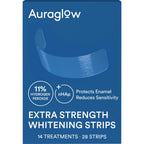Auraglow Teeth Whitening Strips, Extra Strength Whitening Strips, 14 Whitening Treatments, 11% Hydrogen Peroxide with Nano Hydroxyapatite to Reduce Sensitivity & Protect Enamel, 28 Strips, Mint