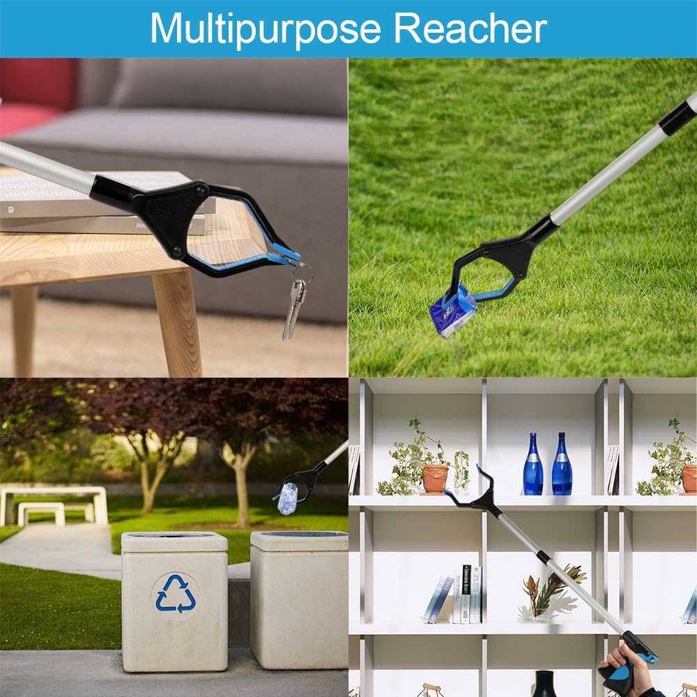 Buy now Grabber Reacher Tool, 32" Grabbers for Elderly, Lightweight Extra Long Handy Trash Claw Grabber, Mobility Aid Reaching Assist Tool for Trash Pick Up, Nabber, Litter Picker, Arm Extension (Blue) at indiglob india