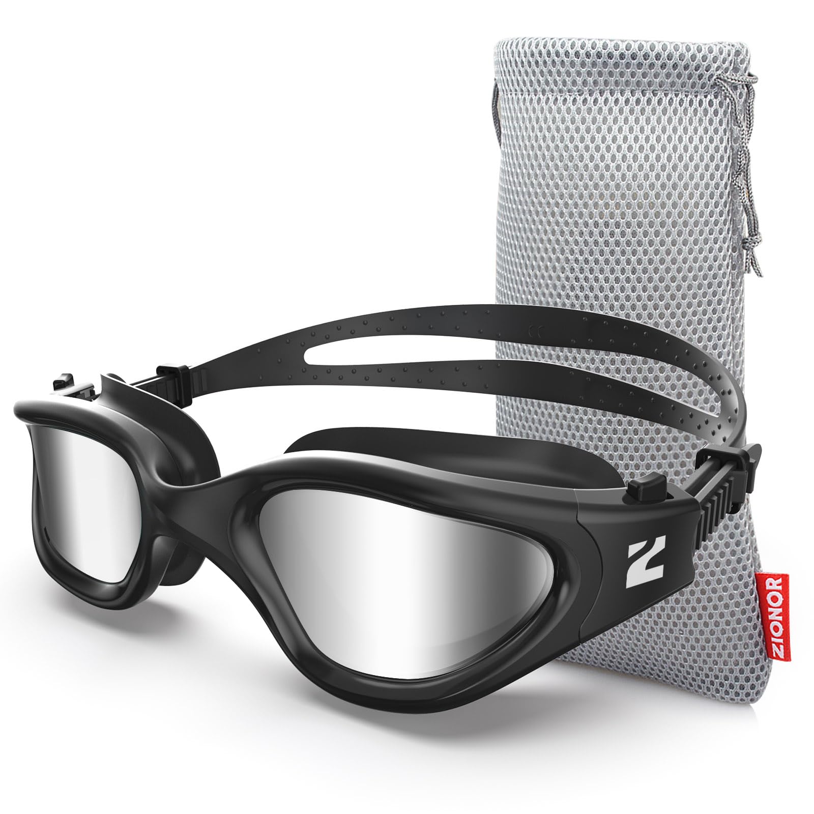 Buy now ZIONOR Swim Goggles, G1 SE Swimming Goggles Anti-Fog for Adult Men Women One Size B5-silver Lens Allblack Frame at indiglob india