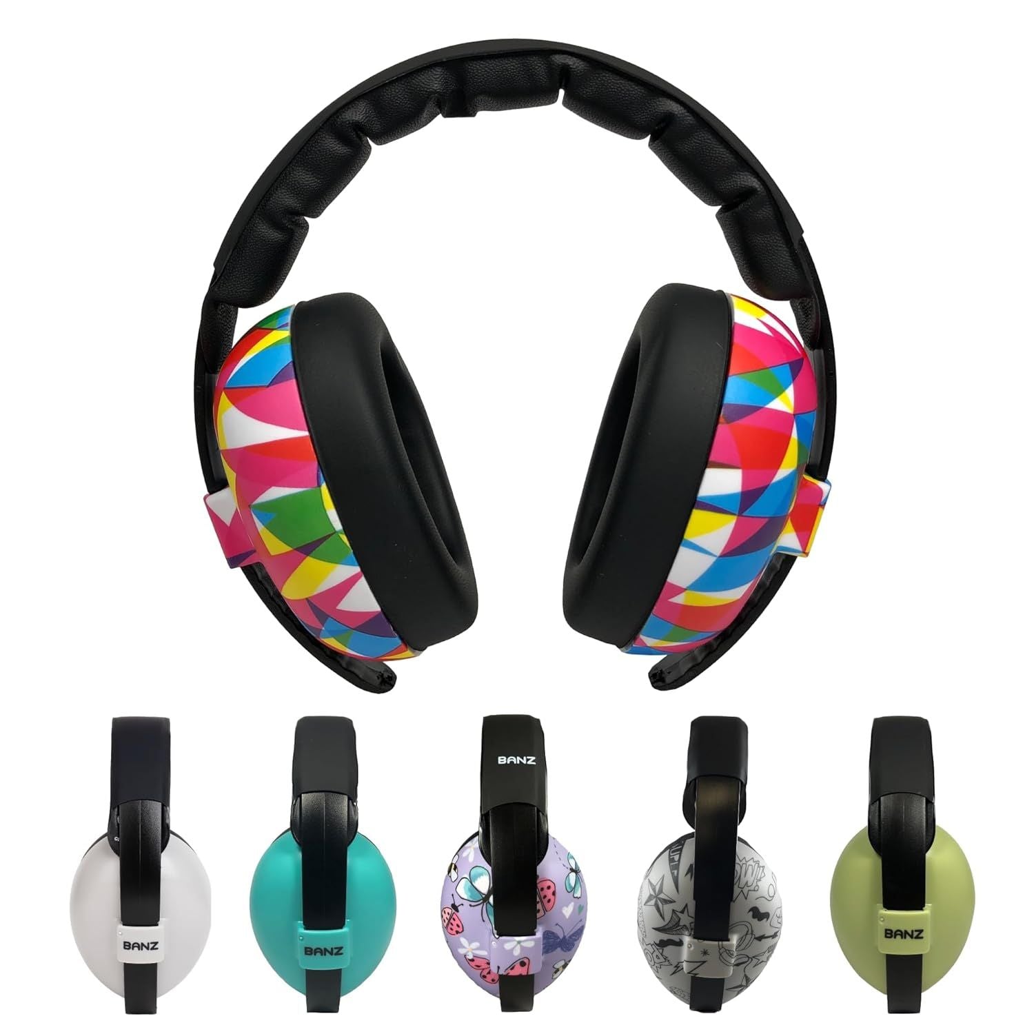 Buy now Banz Bubzee Baby Headphones for Noise Protection - Baby Ear Muffs, Newborn Infant & Toddler, 0 to 36 Months, Adjustable Geo Print at indiglob india