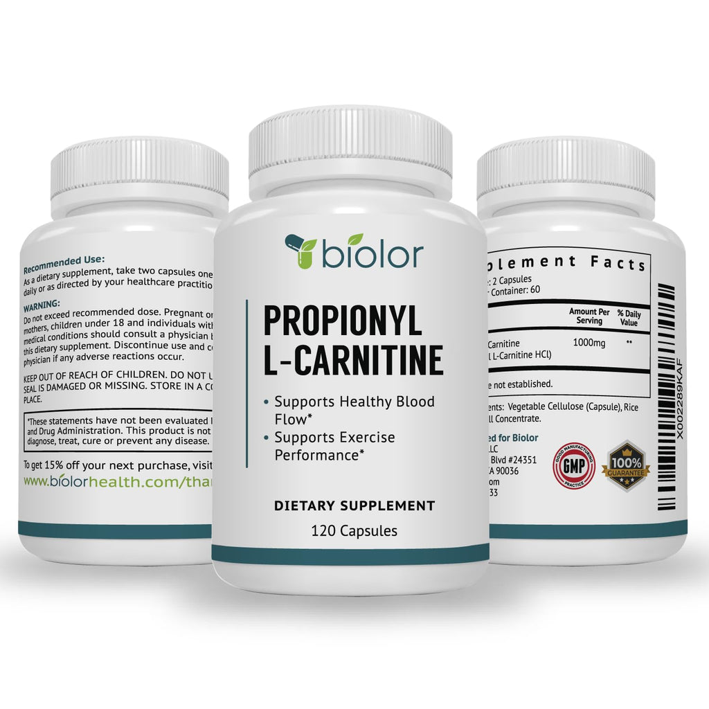 Biolor Propionyl-L-Carnitine (PLC) Blood Flow Support Supplement