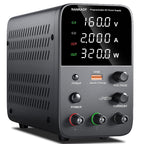 Buy now DC Power Supply Variable, Bench Power Supply with Encoder Adjustment Knob, Output Enable/Disable Button, Adjustable Power Supplies with USB Quick-Charge, Short Circuit Alam (30V 10A Black) at indiglob india