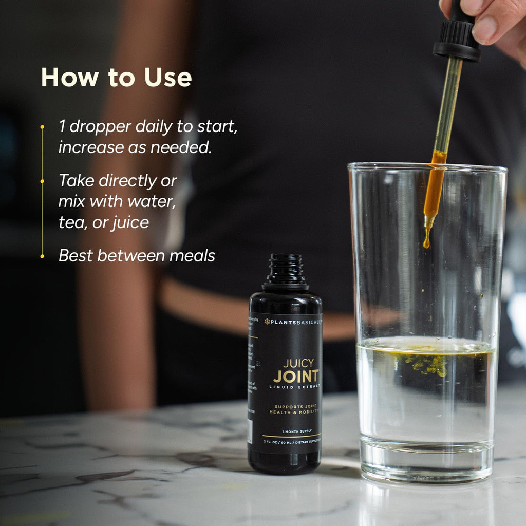 Juicy Joint Extract, 100% Plant-Based Joint Support Supplements - 1 Bottle | Supports Joint Mobility, Relief & Recovery | Fast Absorbing Formula for Women & Men |USA Made, Organic &Vegan, 30-Day Supply