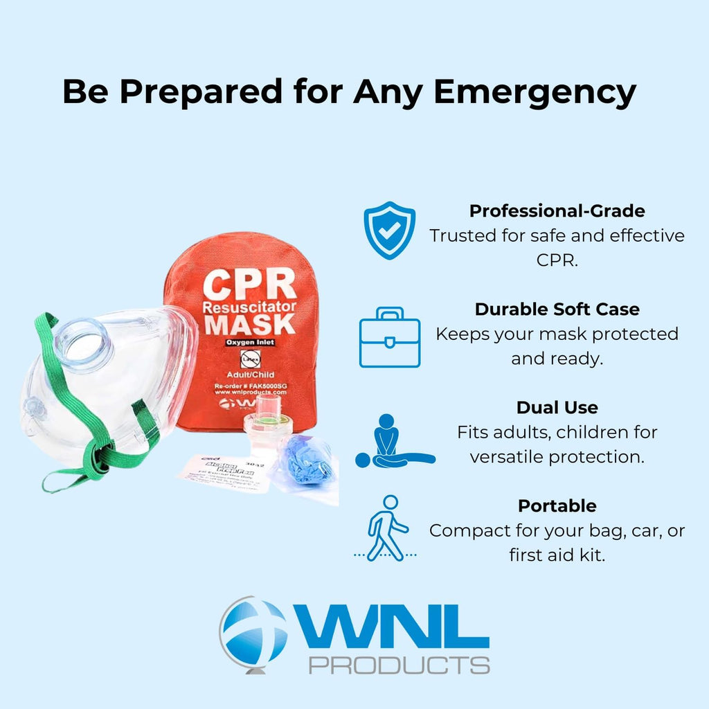 Buy now WNL Products CPR Rescue Mask, Adult/Child & Infant Pocket Resuscitator, Soft Case Kit with Belt Clip at indiglob india