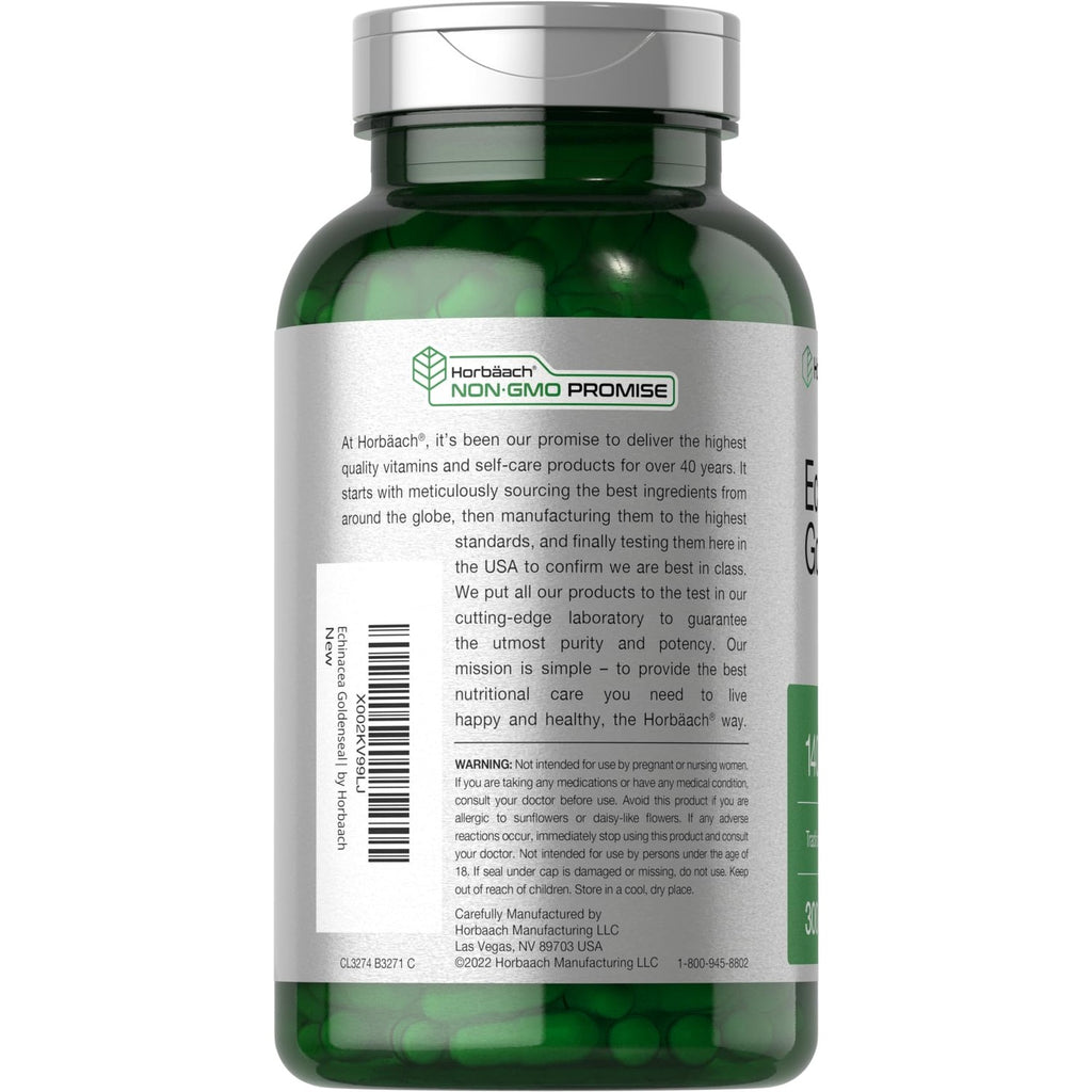 Horbäach Echinacea Goldenseal Supplement | 300 Capsules