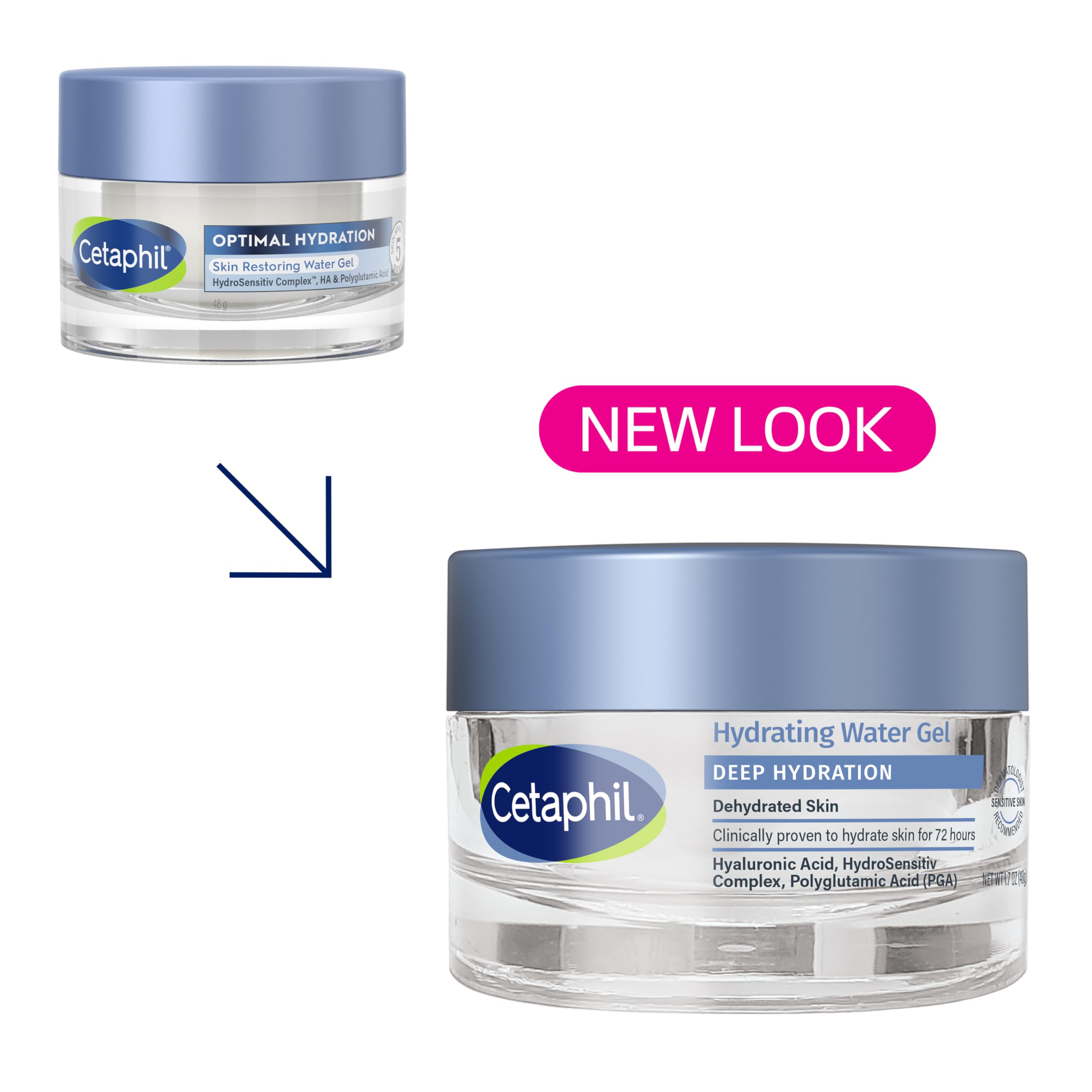 Buy now Cetaphil Deep Hydration Skin Restoring Water Gel with Hyaluronic and Polyglutamic Acid, Face Moisturizer, 72 Hour Hydration, For Dry, Dehydrated Sensitive Skin, Fragrance Free, 1.7 oz, Fragrance Free at indiglob india