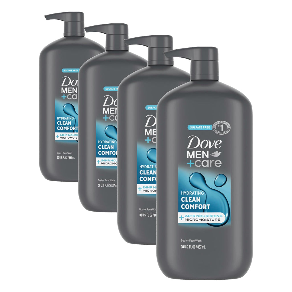 DOVE MEN + CARE Body & Face Wash Clean Comfort Men's Body Wash with 30 oz | For dry skin, Helps hydrate and smooth skin, With Micro moisture technology, For daily showers, Clean Comfort scent