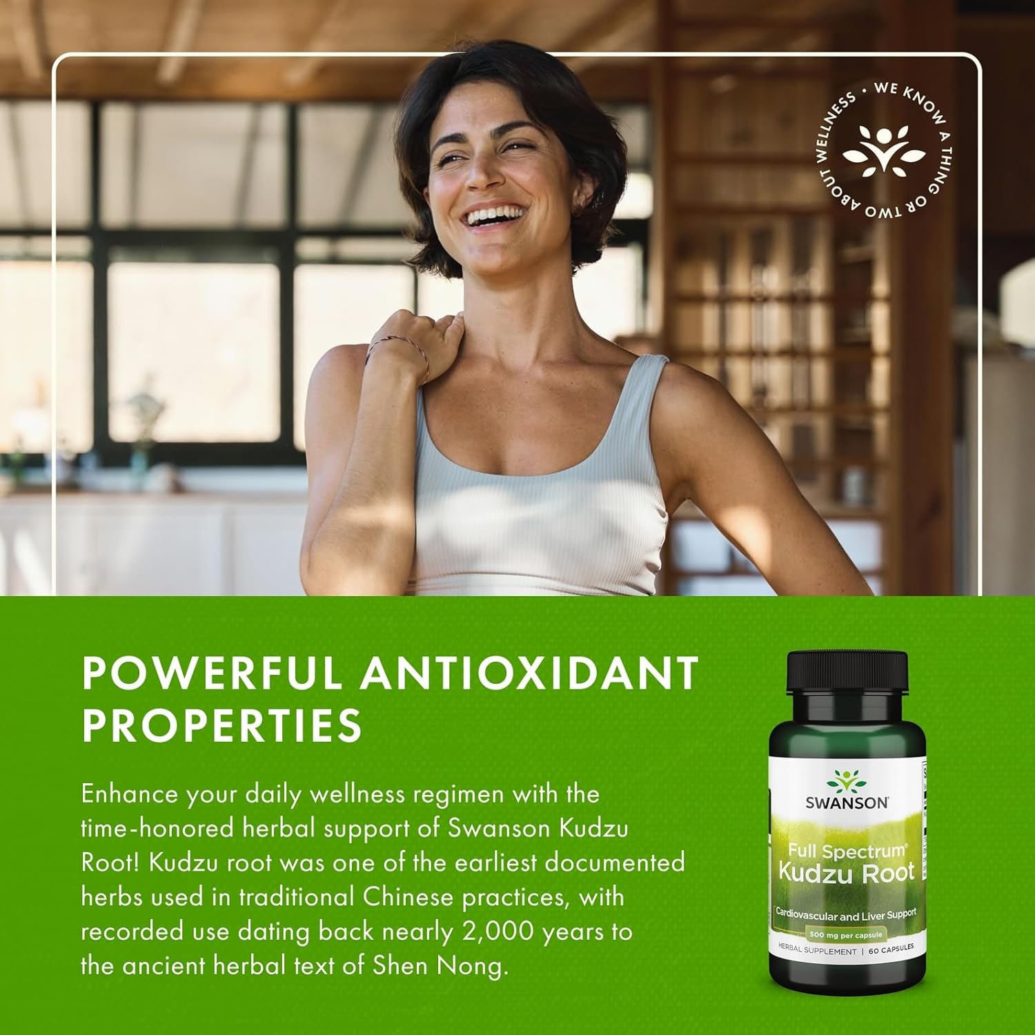 Buy now Swanson Full Spectrum Kudzu Root - Herbal Supplement Supporting Heart Health & Liver Health - May Support Healthy Blood Pressure & Cholesterol Levels - (60 Capsules, 500mg Each) at indiglob india