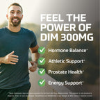 DIM Supplement for Men 300mg, Estrogen Blocker & Aromatase Inhibitor, 60 Ct | Extra Strength Men’s Hormone Balance & Fitness Booster, Diindolylmethane Plus CDG & Broccoli Floret, Gluten-Free, 60 Capsules