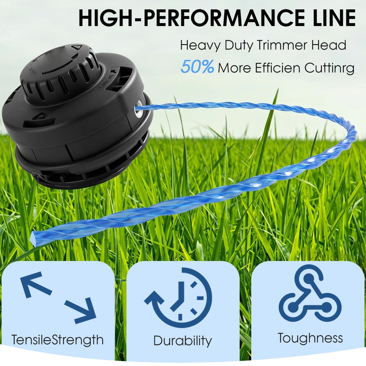 KTHA 1040-03 Weed Eater Head Replacement Compatible with Kobalt 80V KST 1680-06 40V KST 2540-06 KST 1040A-03 24V KST 224A-03 KST 224B-03 Cordless String Trimmer with 0.080" 17 Ft Pre-Cut Line