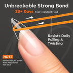 Unbreakable almond nail tips by Modelones, provides 28+ days hold. Available now. Order online today for quality results!