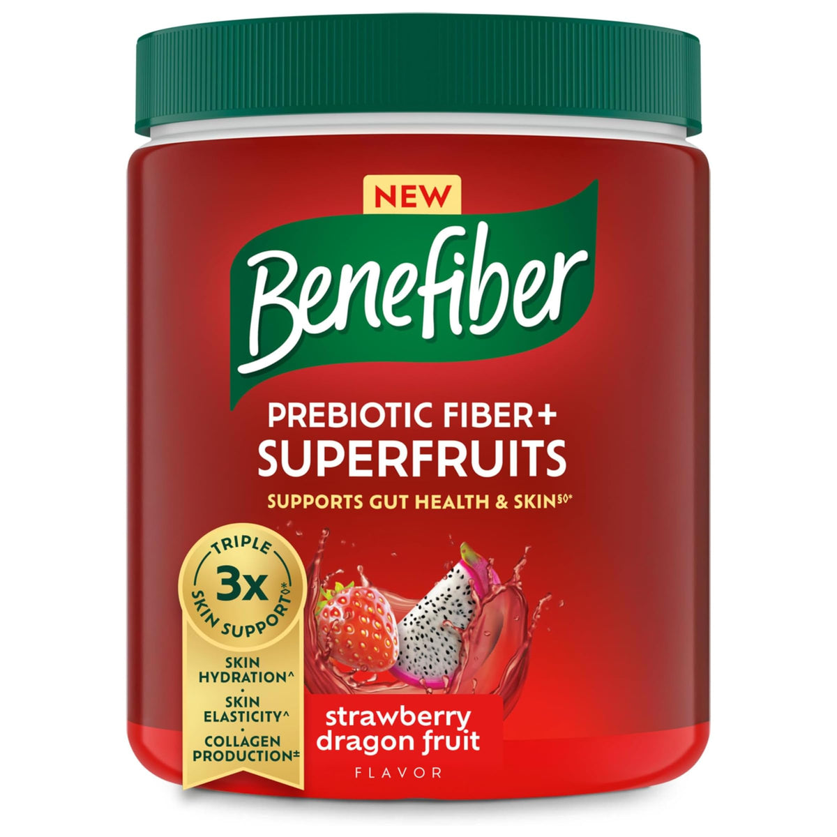 Benefiber Prebiotic Fiber + Superfruits, Strawberry Dragon Fruit, 8.8 oz