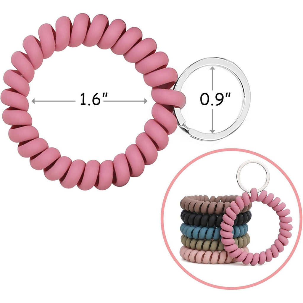Buy now 6PCS Stretchable Wristband Wristlet Keychain Wrist Key Chain Wristlet,Spring Flexible Spiral Wrist Coil Wrist Key Holder Key Ring for Sauna Gym Pool ID Badge and Outdoor Sports at indiglob india