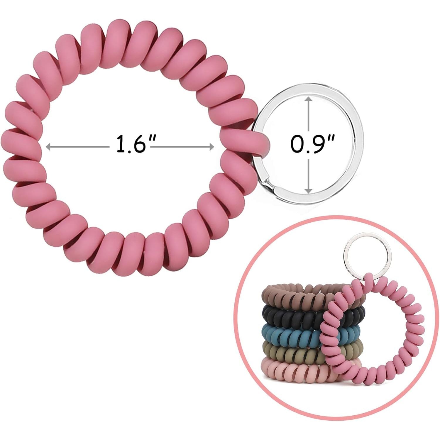 Buy now 6PCS Stretchable Wristband Wristlet Keychain Wrist Key Chain Wristlet,Spring Flexible Spiral Wrist Coil Wrist Key Holder Key Ring for Sauna Gym Pool ID Badge and Outdoor Sports at indiglob india