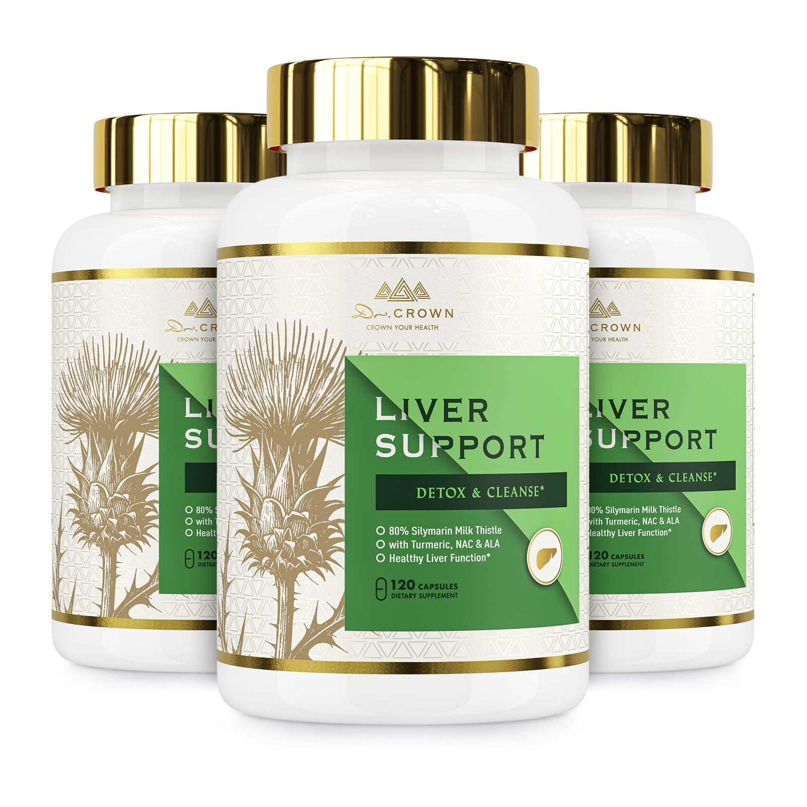 Milk Thistle Supplement for Liver Cleanse Detox & Repair | 80% Silymarin, with NAC(N-Acetyl Cysteine), Artichoke, Turmeric & Dandelion for Liver & Antioxidant Support - 120 Capsules