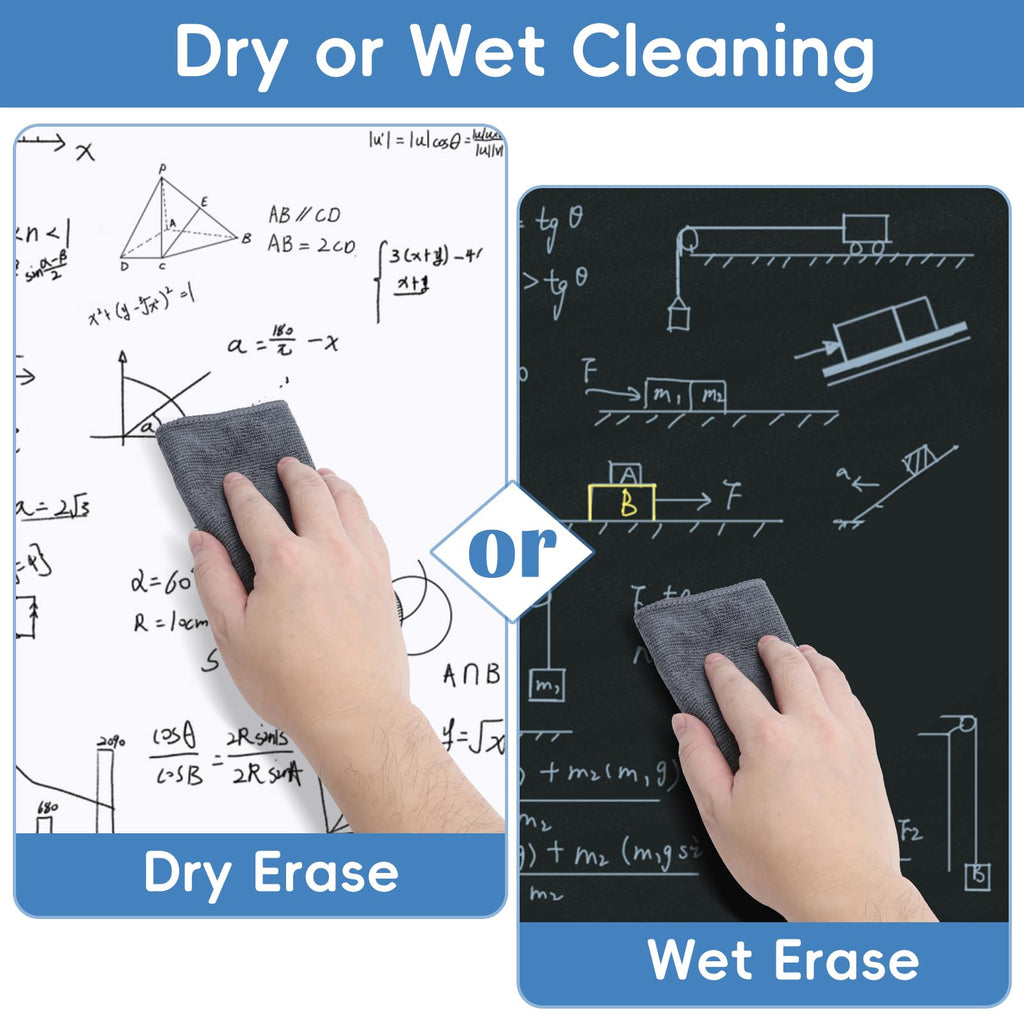 GoClimber 4 Pack Magnetic Microfiber Cleaning Cloth, Dry Erase Erasers Cleaner for Whiteboards, Blackboards, Chalkboards, Glassboards, Home, Office, School, Gray, 10'' x 9.25''