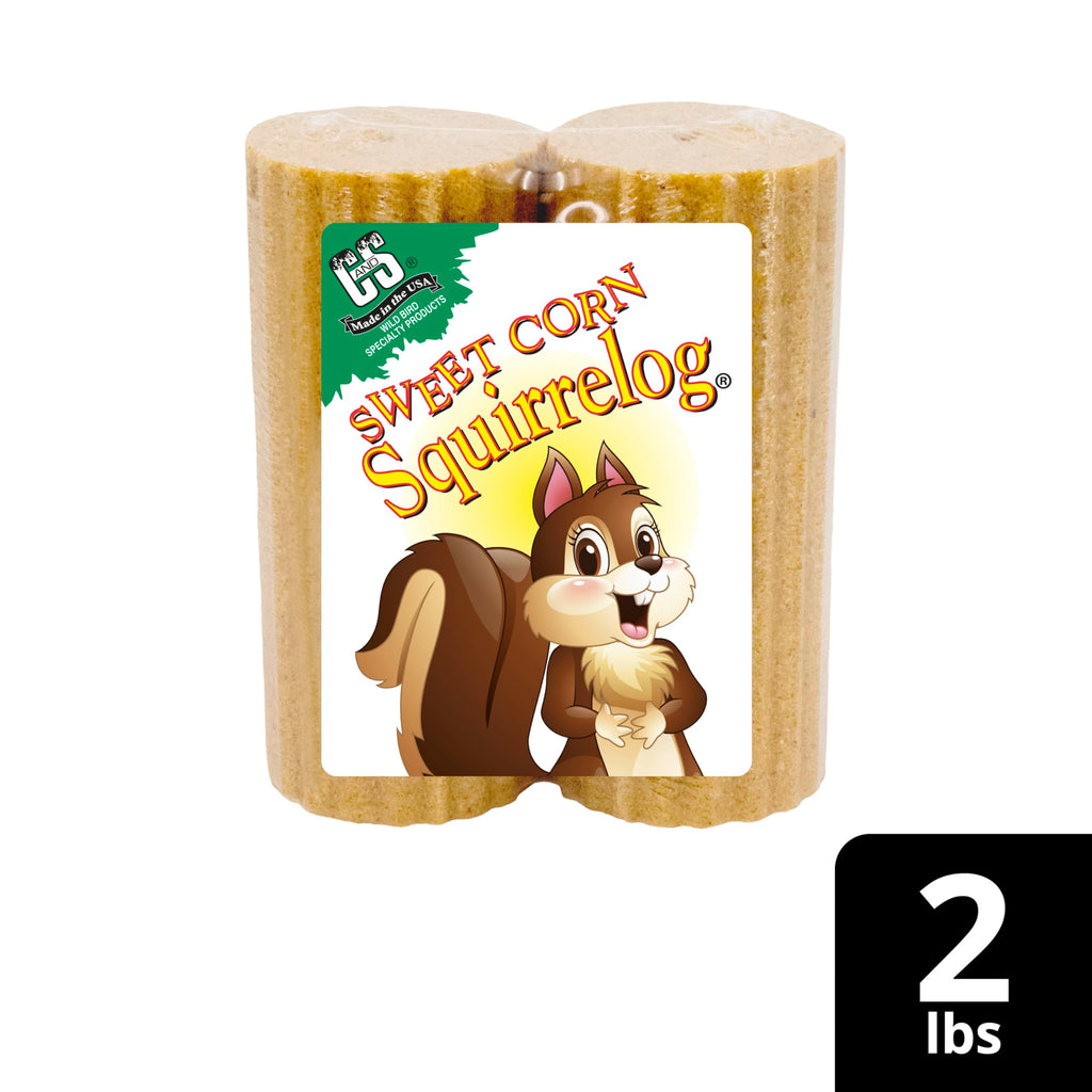 C&S Sweet Corn Squirrelog Refill, Food for Wild Squirrels, 2 Pounds, 6 Pack
