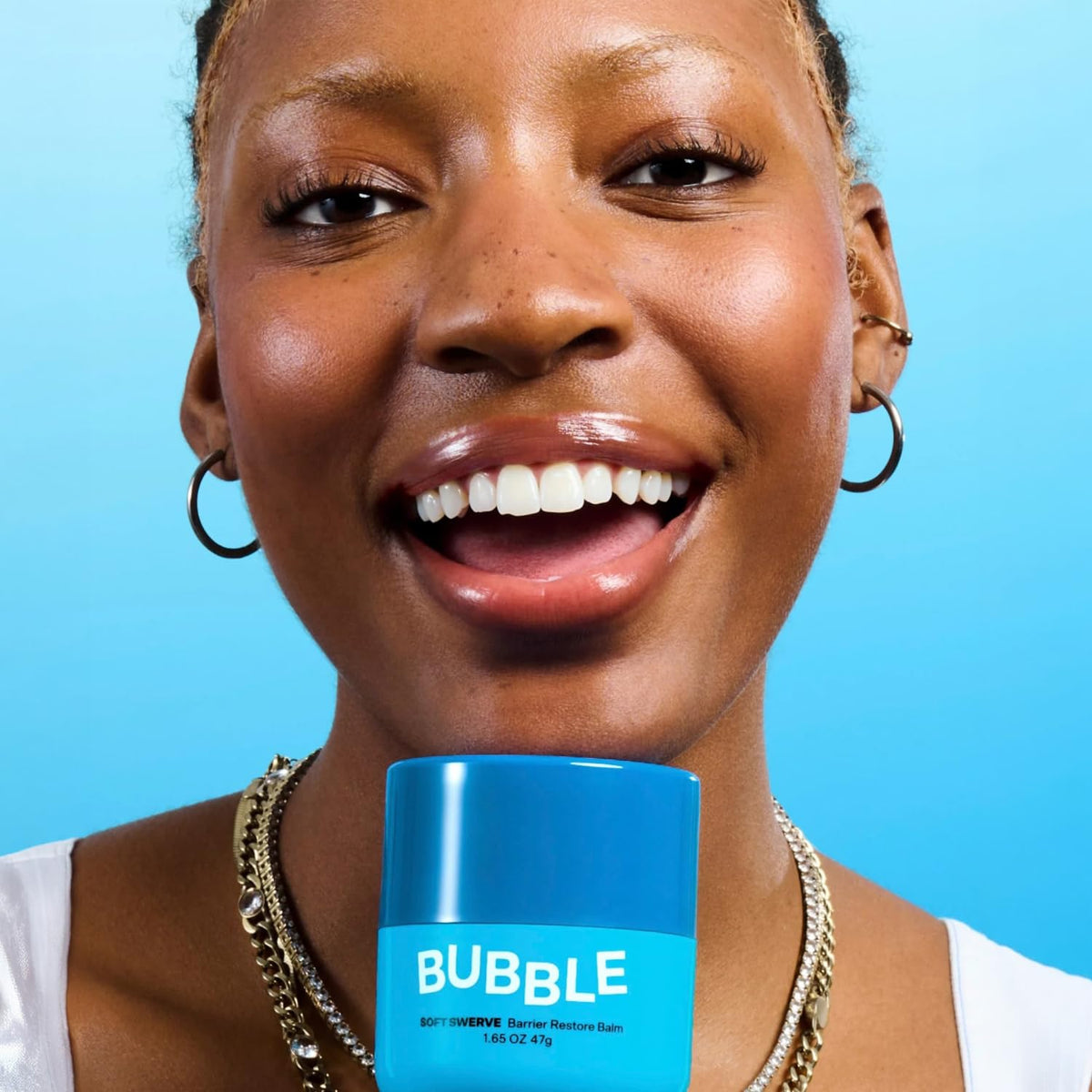 Bubble Skincare Soft Swerve Barrier Cream - Face Moisturizer for Dry Skin, Skin Barrier Repair Balm - Moisture-Sealing Face Balm with Squalane, Shea Butter, Ceramides, Niacinamide (47g)